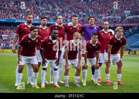 Spieler von Wisla während eines Freundschaftsspiels zwischen Wisla Krakow und Wrexham AFC. Dieses Spiel ist Teil der Feierlichkeiten zum 120. Jubiläum des Stockfoto