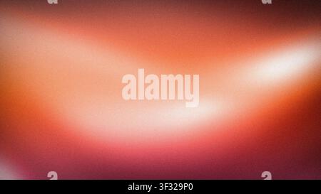 Lebender 4K-abstrakter, körniger Farbverlaufshintergrund mit leuchtendem Rot, Orange und Weiß Stockfoto