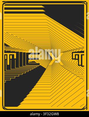 Kreatives Typographie-Poster mit optischer Bewegung und Balance, zeitgenössisches typografisches Kunstwerk mit Bewegung, Balance und starkem visuellen Rhythmus Stock Vektor