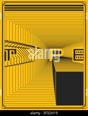 Kreatives Typografie-Poster mit optischer Bewegung und Balance, geschichteter grafischer Text-Poster mit illusionärer Tiefenbewegung, Energie und sauberem, ausgewogenem Layout Stock Vektor