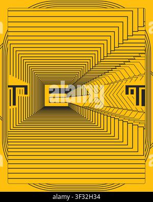 Kreatives Typografie-Poster mit optischer Bewegung und Balance, auffällige optische Typenkomposition mit wiederholten Formen, sanftem Fluss und ausgewogenem visuellen Effekt Stock Vektor