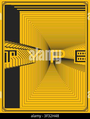 Kreatives Typografie-Poster mit optischer Bewegung und Balance, fetten 3D-inspirierten Buchstaben mit visueller Spannung, Harmonie und dynamischem minimalem Design für Moderne Stock Vektor