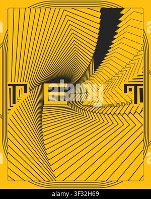 Kreatives Typografie-Poster mit optischer Bewegung und Balance, experimentelles Textlayout mit fließender Bewegungsillusion, präzise Struktur und zeitgenössisch Stock Vektor