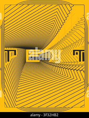 Kreatives Typografie-Poster mit optischer Bewegung und Balance, moderne Sans-Serif-Typografie mit rhythmischer Abständung, radialer Energie und eleganter Symmetrie für Poster Stock Vektor