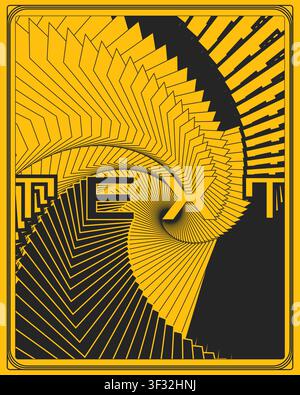Kreatives Typographie-Poster mit optischer Bewegung und Balance, abstrakter kinetischer Textstil, geschichtete Formen, visueller Rhythmus, modernes Grafikdesign für das Heimbüro Stock Vektor