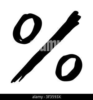 Handgezeichnete Doodle-Prozentzeichen-Ikonen im schwarz-weißen Linienstil, isoliert auf weißem Hintergrund. Perfekt für Mathe-Design, Geschäfts-Infografiken Stock Vektor
