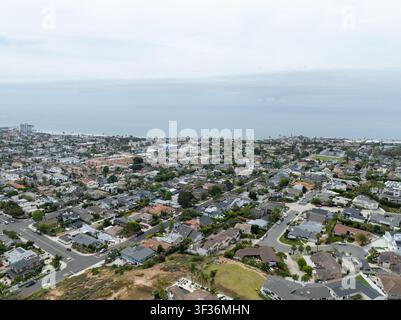 Vogelperspektive des Küstenviertels Bird Rock in der größeren Gemeinde La Jolla in San Diego, Kalifornien, USA Stockfoto