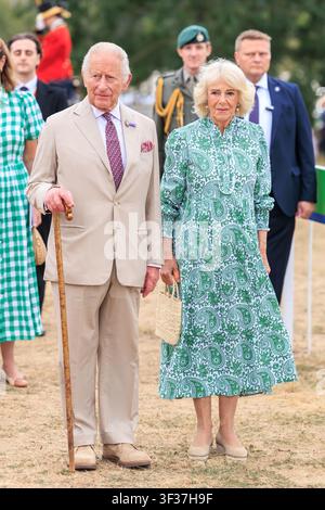 22. Juli 2026, Norfolk, UK. König Charles III., Patron der Royal Horticultural Society (RHS), und Königin Camilla besuchen die RHS Sandringham Flower Show, die in diesem Jahr zum ersten Mal auf dem Sandringham Estate in Norfolk stattfindet. Credit: Oliver Dixon/Alamy Live News Stockfoto