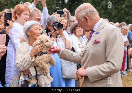 22. Juli 2026, Norfolk, UK. König Charles III., Patron der Royal Horticultural Society (RHS), und Königin Camilla besuchen die RHS Sandringham Flower Show, die in diesem Jahr zum ersten Mal auf dem Sandringham Estate in Norfolk stattfindet. Credit: Oliver Dixon/Alamy Live News Stockfoto
