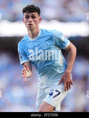 Archivfoto vom 24.05.2026 von Phil Foden, der seine Zukunft dem Jugendverein Manchester City mit einem neuen Vierjahresvertrag, der eine Option für weitere 12 Monate beinhaltet, verpflichtet hat. Erscheinungsdatum: Mittwoch, 22. Juli 2026. Stockfoto