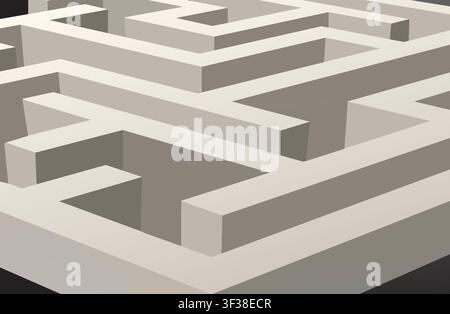 Kreative Illustration 3d-Rendering von abstraktem endlosem Labyrinth Labyrinth Stockfoto