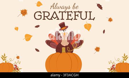 Niedliche Truthahn-Herbstblätter und Kranz-Einladungsvorlage für Thanksgiving. Für Grußkarten-Party-Einladung Druck und Webdesign, Vektorillustration. Stock Vektor
