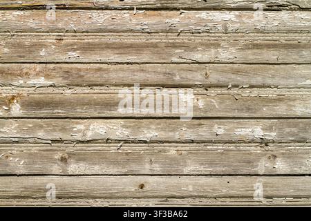 Textur von horizontalen Holzplanken. Alte Holzbretter. Stockfoto