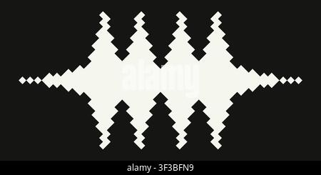 Vektor-Retro-Pixelart geometrische Form. Minimaler 8-Bit-Rahmen und abstraktes Designelement isoliert auf Hintergrund. Stock Vektor