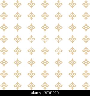 Goldenes ornamentales Fleur-de-Lis-Muster als nahtloses Hintergrundvektorillustration. Stock Vektor