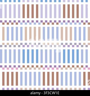 Modernes minimales Streifen- und vertikales Linien-Muster ohne Naht mit trendiger Retro-Farbpalette-Vektordesign Stock Vektor