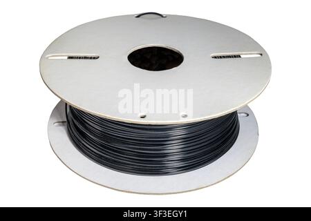 Robuste schwarze PLA-Filamentrolle für das Prototyping bei der additiven Fertigung Stockfoto