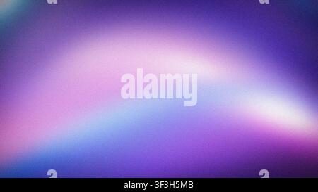 Lebendiger 4K-abstrakter körniger Farbverlaufshintergrund mit leuchtendem Lila, Rosa und Blau Stockfoto