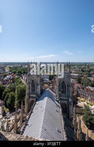 Außenansicht von York Minster vom Turmdach aus Stockfoto