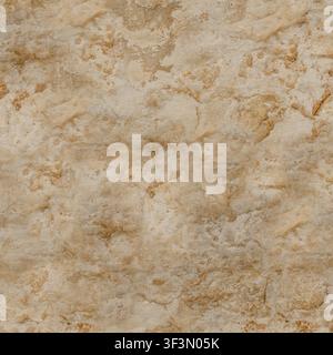 Eine hochdetaillierte, nahtlose Textur einer rauen, antiken mittelalterlichen Kalksteinmauer. Stockfoto