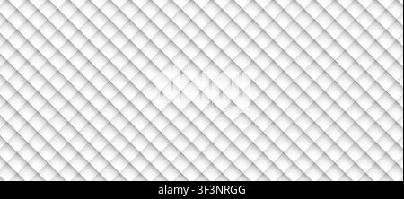 Weiße dekorative Luxusnahtlose Abstraktion mit Schatten. Mosaik-Außenmauerwerk. Pflasterfliesenstruktur. Plattenbelagmuster. Flächendesign. Vektorillustration Stock Vektor
