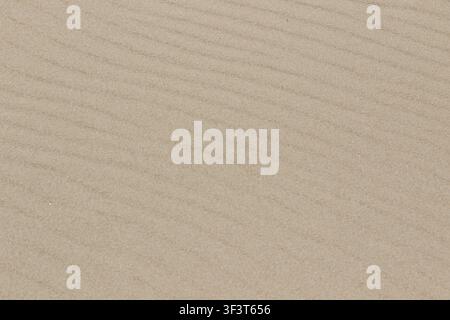 Sanddünen, die vom Wind entlang der schönen Küste von Trafaria, Portugal, geformt wurden Stockfoto