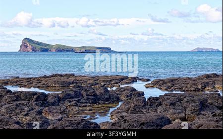 Wunderschöner Landschaftsbild der rauen vulkanischen Basaltküste bei Cap Malheureux, Mauritius - 12.11.2025 Stockfoto