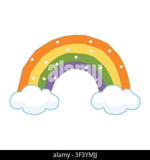 Niedliche Regenbogen-Cartoon-Vektorillustration isoliert auf weißem Hintergrund Stock Vektor
