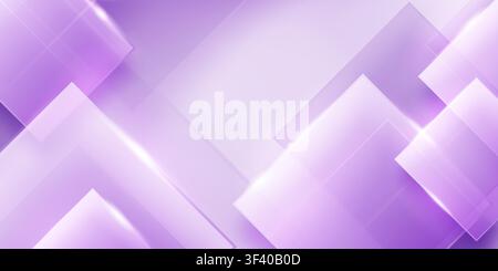 Abstrakter digitaler Hintergrund mit fließenden geometrischen Formen und weichen lila-rosa Farbverläufen, der ein modernes, leuchtendes und ätherisches Gefühl erzeugt. Stock Vektor