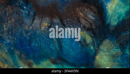 Acrylfarb-Spritzfleck mit funkelndem Bokeh-Effekt Stockfoto