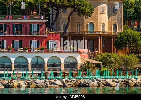 Strand Italien Ligurien Santa Margherita Ligure Stockfoto