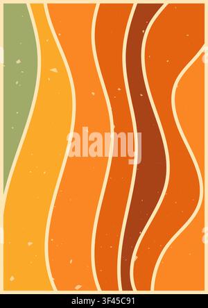 Vintage groovy Poster mit farbigen Zebramustern. Stock Vektor