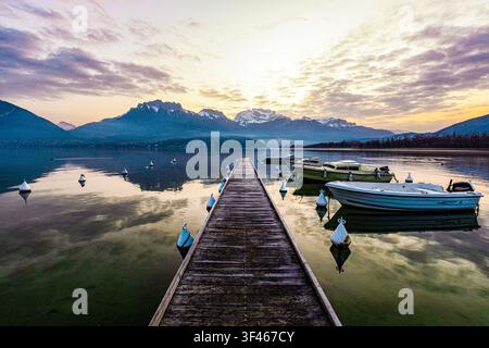 Frankreich Haute-Savoie - Annecy - Panorama des Annecy-Sees Stockfoto