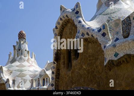 Spanien, Barcelona, des Park Güell Pavillons Stockfoto