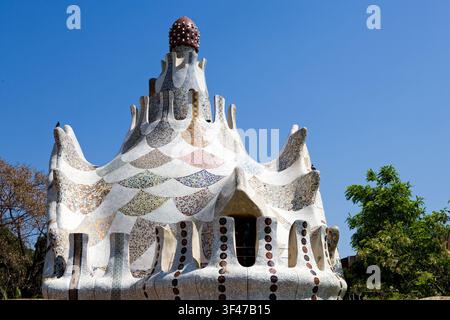 Spanien, Barcelona, des Park Güell Pavillons Stockfoto