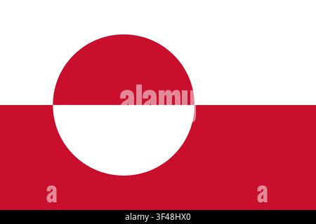 Vektorillustration der Flagge Grönlands, Flagge des Landes Grönland, Symbol der Freiheit Stock Vektor