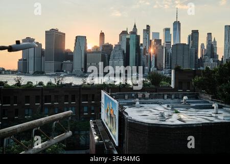 Blick Richtung Manhattan, Brooklyn Heights, Brooklyn, New York City, USA Stockfoto