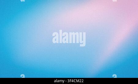 Abstrakter, körniger 4K-Hintergrund mit lebendigem blau-rosa-weißem Ästhetik-Template Stockfoto