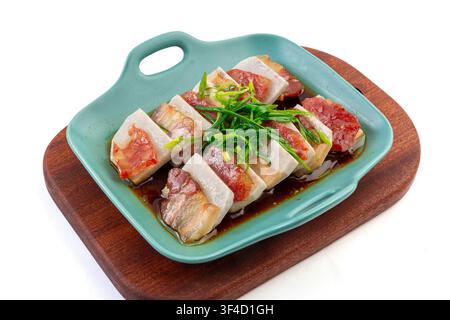 Gedämpfter Taro mit chinesischem Trockenfleischgericht Stockfoto
