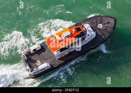 Dover Pilot Harbour Patrol Boot DHB Diligent in Dover, Kent, UK im Juni Stockfoto