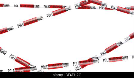isoliertes deutsches Polizeiband 3d Stockfoto