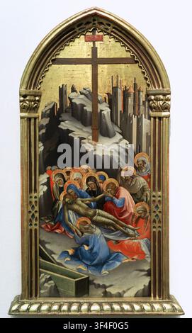 Lorenzo Monaco (1370–1426), geboren mit dem Namen Piero di Giovanni. Italienischer Maler und Miniaturist in Florenz zwischen 1387 und 1426 dokumentiert. Klage, 1408. Tempera auf Holzplatte. Nationalgalerie Prag (Schloss Sternberg). Tschechische Republik. Stockfoto