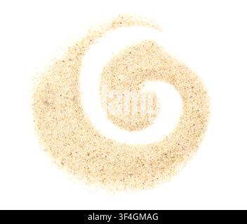 Sand Strudel auf weißem Hintergrund Stockfoto