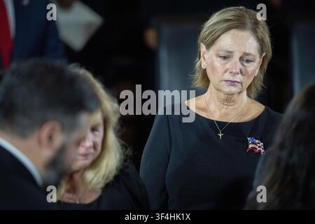 US-Senatorin Darline Graham Nordone (Republikanerin aus South Carolina) bei der Kongresshommage für den verstorbenen US-Senator Lindsey Graham (Republikaner aus South Carolina) im Rotunden des US-Kapitol in Washington, DC, USA, am Dienstag, dem 28. Juli 2026. Credit: Andrew Thomas/CNP Stockfoto