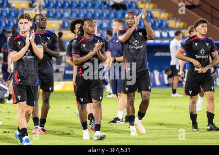Crystal-Palace-Spieler am Ende des Spiels während des Vorsaison-Turniers Como Cup - Como, 28. Juli 2026 Credit: Christian Santi/Alamy Live News Stockfoto