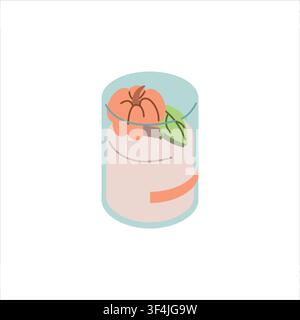 Herbstkerze mit Kürbis und Blatt in einem Glas Stock Vektor