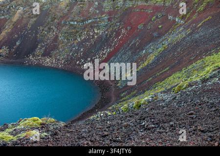 Kerio-Kratersee auf der Goldenen Route in Island Stockfoto