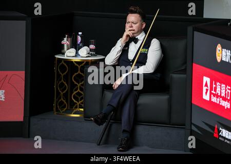 Shanghai, China. 30. Juli 2026. SHANGHAI, CHINA - JULI 30: Shaun Murphy aus England reagiert im Viertelfinale gegen Wu Yize aus China am 4. Tag des WST Shanghai Masters im Luwan Indoor Stadium am 30. Juli 2026 in Shanghai, China. (Foto von Qian Jun) Credit: Jun QIAN/Alamy Live News Stockfoto