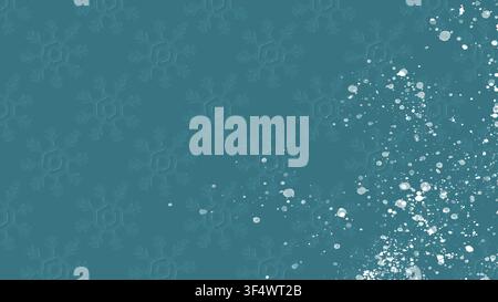 Blauer Weihnachts-Hintergrund mit Schneeflocken-Rand und Kopierraum Stockfoto