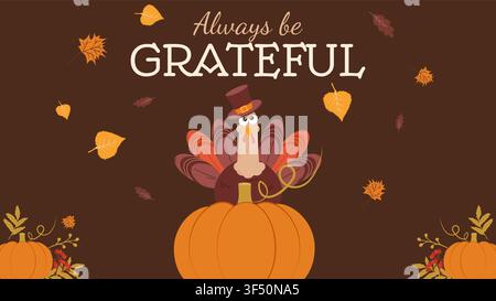 Niedliche Truthahn-Herbstblätter und Kranz-Einladungsvorlage für Thanksgiving. Für Grußkarten-Party-Einladung Druck und Webdesign, Vektorillustration. Stock Vektor